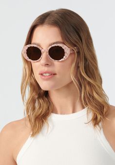 Maximalists unite. Sure to add a statement to any outfit, ALIXE’s oval lenses and scalloped detailing works hard, so you don’t have to. Throw on these chic frames and instantly go from casual to cool with minimal effort lift. Lifetime Warranty Amber Lens Handcrafted, Luxury Acetate Sunglasses 100% UVA / UVB protection RX Ready - Advanced Edging Equipment Required Size 50-21-147 Premium Hard Case Microfiber Cleaning Cloth SKU: 28242 Feminine Tinted Sunglasses For Spring, Feminine Sunglasses For Spring, Average Face, Sold Out Sign, Chic Frames, Barrel Hinges, Acetate Sunglasses, Microfiber Cleaning Cloths, Clean Microfiber