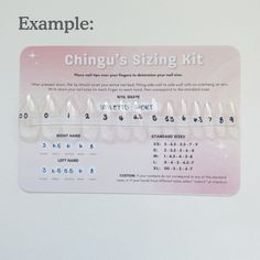 The APRES Gel-X Tips used in all Chingu 11 press-on nails makes this sizing kit an essential tool in achieving the perfect fit. Confidently determine your ideal size before ordering Chingu 11 Studio nail sets. The kit includes every size nail tip in your preferred shape, a space to note your size, and a sizing chart for easy reference. It corresponds with Chingu 11 Studio's standardized sizes (XS, S, M, L, XL) listed in the accompanying chart. Press On Nail Sizing Chart, Pic Tips, Easy Reference, Nail Bed, Nail Sets, Nail Tip, Nail Sizes, Sizing Chart, Nail Tips