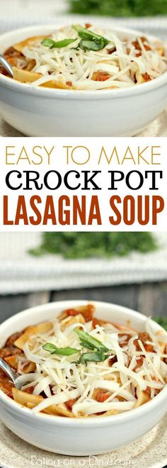 an easy to make crock pot lasagna soup