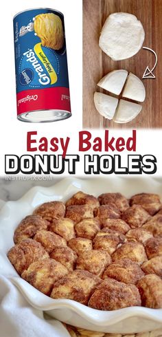 an easy baked donut holes recipe is shown