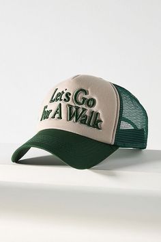 Worn/West Let's Go For a Walk Trucker Hat Stocking Stuffers For Her, Women Trucker, Go For A Walk, Green Fits, 50 Fashion, Boot Shop, Fall Trends, Christmas List, A Walk