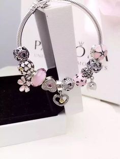 Charm Bracelet Pink, Pandora Pink, Bracelets Charms