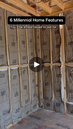 the inside of a house being built with insulation