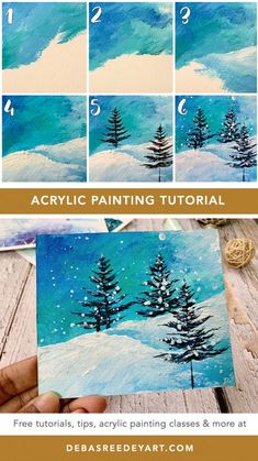 how to paint winter trees in acrylic