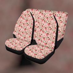 the seat covers are designed to look like strawberrys