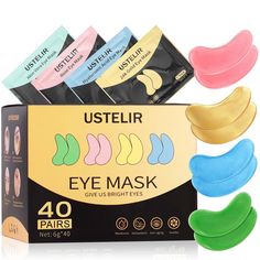 PRICES MAY VARY. 【Highly Efficienty Skin Care 】: USTELIR 40 pairs eye patches included 24k Gold eye mask (10 pairs), Rose eye patches(10 pairs), Aloe Vera eye patch(10 pairs), Hyaluronic Acid eye masks(10 pairs). 24k Gold helps to smooth the skin, reduce dark circles under the eyes. Rose eye patches help prevent aging and brightening. Aloe vera eye patch helps to gently moisturize the skin. Hyaluronic acid eye masks help to lighten wrinkles.Say goodbye to under eye fatigue,giving you a youthful, Eye Mask For Dark Circles, Mask For Dark Circles, Undereye Bags, Skin Care For Men, Under Eye Patches, Gold Eye Mask, Under Eye Mask, Under Eye Wrinkles, Reduce Dark Circles