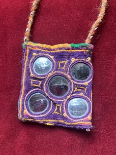 Small purple embroidered mirror banjara bag  I added the strap  I call them shaman bags as they all are special and good for trinkets  3/12 inches by 3  No broken or missing mirrors Traditional Beaded Shoulder Bag For Festivals, Bohemian Handmade Ceremonial Bags, Pouch Necklace, Vintage Mirror, Cross Body Handbags, Purses And Handbags, Labour Day, Crossbody Bags, Accessory Gift