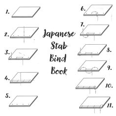 the instructions for how to make a japanese stabble book