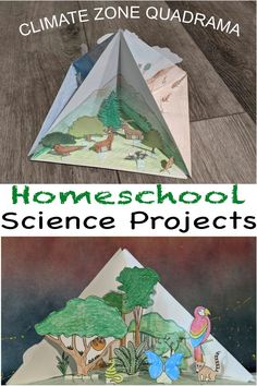 an origami paper house with the words homeschool science projects written on it