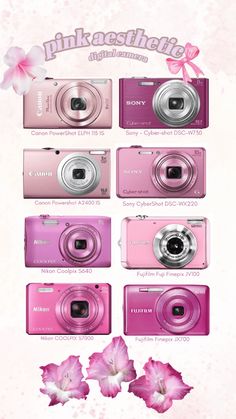 the pink camera is displayed in this advertisement