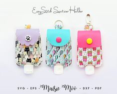 Hand Sanitizer Holder Sewing Pattern, EasyStitch Hand Sanitiser Keychain Template No Sew, Cricut Cut Files Maisie Moo Keychain Template, Keychain Loop, Sanitizer Holder, Hand Sanitizer Holder, Downloadable Templates, Easy Stitch, Cricut Cut Files, Key Fobs, Silhouette Designer Edition