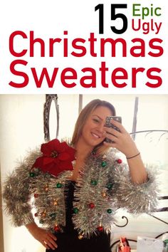 Ugly Sweater Homemade Ugly Christmas Sweater, Ugly Christmas Sweater Ideas, Christmas Sweater Ideas