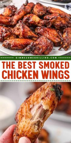 the best smoked chicken wings are in this collage