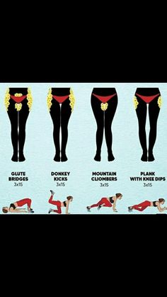 a poster showing the different types of women's butts and their corresponding exercises