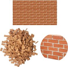 bricks are shown next to a brick wall