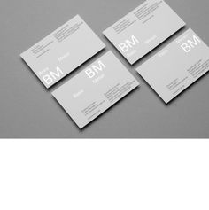 three business cards with the letter bm on them