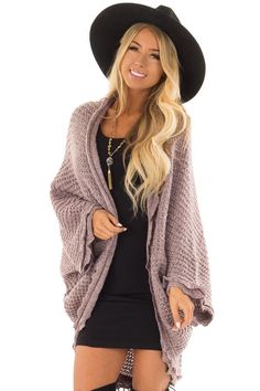 Lavender Two Tone Sweater Cardigan with Dolman Sleeves Two Tone Sweater, Off The Shoulder Sweater