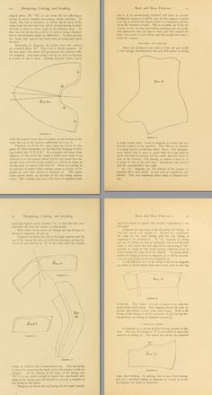 four pages with drawings and instructions on the same page as shown in the text below