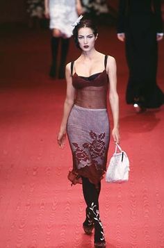 Dolce And Gabbana Runway 90s, Dolce And Gabbana 90s, 90s Dolce And Gabbana, Chandra North, Vintage Dolce And Gabbana, 90s Runway Fashion, Runway Outfits, Dark Fashion, Vivienne Westwood