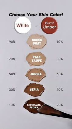 the different shades of skin color are shown