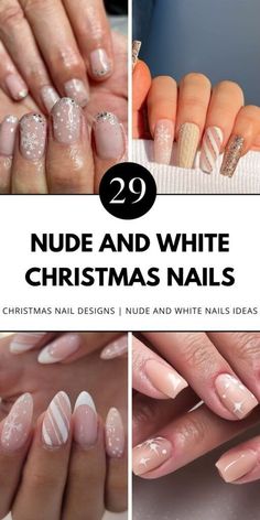 Get inspired by acrylic nude and white Christmas nail designs that are both chic and festive. Ideal for short nails, these designs range from subtle to sophisticated. Save this pin to your "Acrylic Nail Designs" board and read the article for more ideas. White Christmas Nail Designs, Festive Nail Designs, Easy Manicure, Elegant Nail, Elegant Nail Designs, Nude Nail, Nude Nail Designs