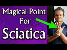 a man holding up his hand with the words magic point for sciatica