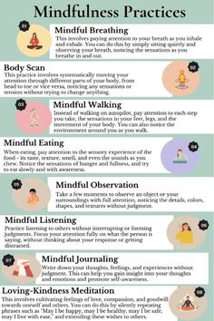 Discover powerful mindfulness tips to enhance your daily life and cultivate inner peace! From simple breathing exercises to mindful walking and meditation, these practices can help reduce stress, improve focus, and bring tranquility to your mind. Embrace the present moment and learn how to incorporate mindfulness into your routine for a healthier, happier you. Start your journey toward a more mindful existence today! #MindfulnessTips #InnerPeace #StressRelief #Meditation Mindful Vs Mind Full, Meditation For Mental Health, Spiritual Practices Daily, Mindfulness Benefits, Habits Of Successful Women, Mindful Monday, 10 Daily Habits, Mindfulness Therapy, Mindfulness Practices