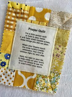 a quilt with a poem on it that says prayer quillil i'm a little pretty girl