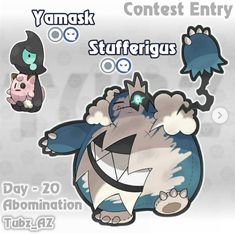 an animal character is depicted in the video game yomask and stuffterigus