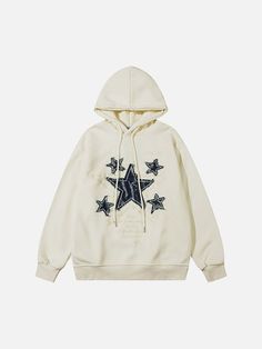 Top Streetwear Brand Aelfric Eden, Street fashion clothes shopping online, free shipping worldwide! Streetwear Fall Outfits, Street Hoodie, Star Patchwork, Applique Hoodie, Underground Clothing, Star Hoodie, Streetwear Fall