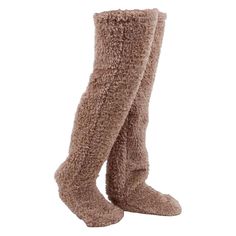 Fight the winter freeze with Cozy Legs Sock Slippers! These soft and warm socks made from Polyester will keep your feet feeling like they're wrapped in a teddy bear hug. Say goodbye to chilly toes and hello to cozy steps! Specs: Material: Polyester One Size fits all Cozy Soft Brown Socks, Cozy Snug Socks For Cold Weather, Cozy Warm Socks For Cold Weather, Cozy Soft Knee-high Socks, Cozy Snug Knee-high Socks, Cozy Brown Leg Warmers, Soft Snug Knee-high Winter Socks, Soft Snug Knee-high Socks For Winter, Cozy Soft Leg Warmers