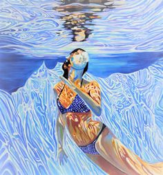 Original Art Acrylic Painting, measuring: 100W x 107H x 0.1D cm, by: Alexandra Djokic (Serbia). Styles: Modern, Fine Art, Figurative. Subject: Beach. Keywords: Swimmer, At The Beach, Girl, Sea, Underwater, Body, Relaxation, Summer. This Acrylic Painting is one of a kind and once sold will no longer be available to purchase. Buy art at Saatchi Art. Surf Girl Style, Abstract Art Images, Pop Art Images, Underwater Painting, Ap Studio Art, Buy Wall Art, Beach Painting, Water Painting, Summer Art