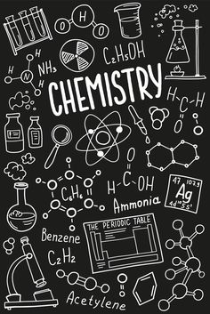 a black and white poster with the words chemistry written on it