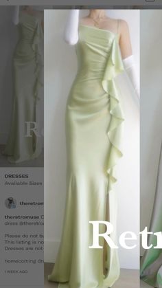 Elegant Dresses Classy Green, Formal Mermaid Dresses, Pastel Green Outfit Aesthetic, Gowns Dresses Elegant Classy Glamour, Green Dress Aesthetic, Pastel Prom Dress, Pastel Green Dress, Sketches Design, Light Green Dress