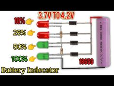 the battery indicator is shown with three different types of batteries in each one, and four different