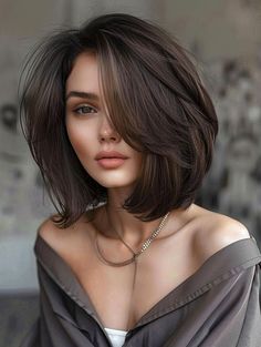 Bob With Light Layers, Short Bob Haircut For Thick Hair, Chin Length Bob Fine Hair, Women Haircuts Short, Layered Bob Shoulder Length, Short Hair Chin Length, Bob Cut With Layers, Short Thick Hair Styles, Hair Styke