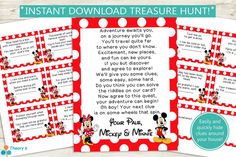 printable mickey mouse birthday party game with instructions for guests to play on the disney world theme