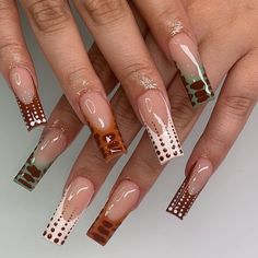 Nail Collection, Beautiful Locs, Drip Nails, Glow Nails, Fall Acrylic Nails, Dots Nails, Long Square Acrylic Nails, Unique Acrylic Nails, French Cut