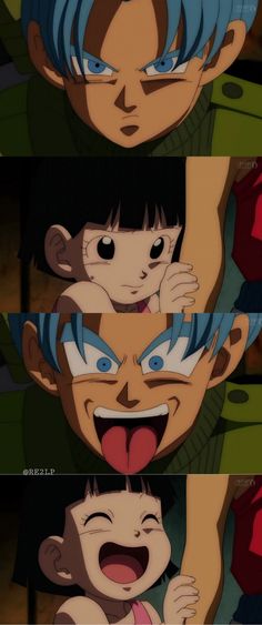 the faces of two anime characters with different expressions