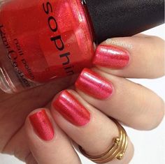 Top Coat Nail Polish, Red Nail Polish, Red Nail, Coral Red, Nail Polishes, Red Nails, Turning, Manicure, Nail Polish