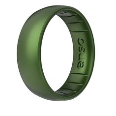 a green ring with black lettering on it