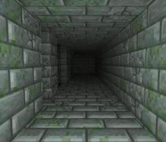 an image of a dark tunnel with green tiles on the floor and walls in it