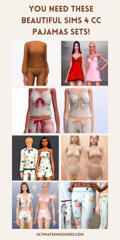 If you want some really pretty cc pajamas for your game, you need to check out this list #TheSims4 The Sims4, Cozy Knit