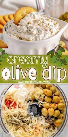 the cover of creamy olive dip