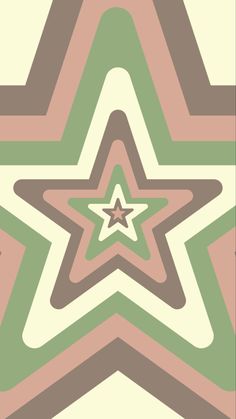 an abstract star pattern in shades of green, pink and brown