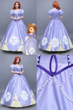 Customized Movie Sofia the first Cosplay Sophia Princess Dress Women Christmas Costume Sofia The First Dress Pattern, Sofia The First Cosplay, Sophie The First, Sophia Princess, Princess Dress Women, Disney Cosplay Costumes, Merida Dress, First Cosplay, Belle Dresses