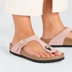 The Gizeh sandal refines the fit with legendary comfort and elegant detailing. Nubuck leather lends a velvety smooth finish to the everyday favorite. Complete with classic BIRKENSTOCK® design elements, like a contoured cork-latex footbed for the ultimate in support.   Contoured cork-latex footbed creates custom support with wear   Nubuck leather upper  Suede footbed lining helps keep you comfortable  Lightweight EVA sole  Thong style with adjustable metal pin buckle  Made in Germany Gizeh Birkenstock, Gas Jeans, Two Strap Sandals, Clog Boots, Topo Designs, Deus Ex Machina, King Louie, Polo Jeans, Nudie Jeans