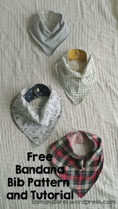 three bandana bib patterns and how to sew them with free pattern instructions