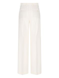 Incotex palazzo pants in white stretch wool and cashmere with mid waist, belt loops, hook and zip closure, two side pockets, two back button welt pockets, flared leg. Composition: 90% Virgin Wool, 8% Cashmere, 2% Elastane White Pants Women, Trousers White, Versace Belt, Wardrobe Edit, Straight Leg Trousers, Pants Straight, Palazzo Pants, White Pants, Waist Belt