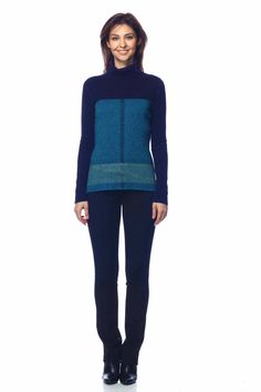 Izolda 2 way reversible turtle neck in navy and blue.       Become VIP member now to get another 10% off! White Accents, Packing Light, Navy Blue Color, Color Block Sweater, Fall Shopping, Top Collection, Winter Collection, Quality Clothing, Fabric Care